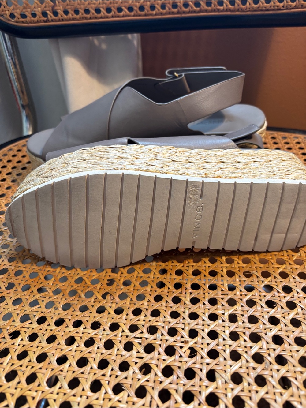 Vince Jesson Womens Gray Platform Espadrille Slingback Sandals - Picture 6 of 7
